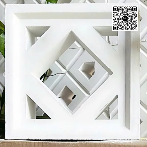 Gạch Bông Gió Xi Măng 19x19x6.5 Ốp Dán Trang Trí hình thoi