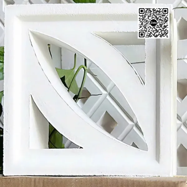 Gạch Bông Gió Xi Măng 19x19x6.5 Ốp Dán Trang Trí lá cây