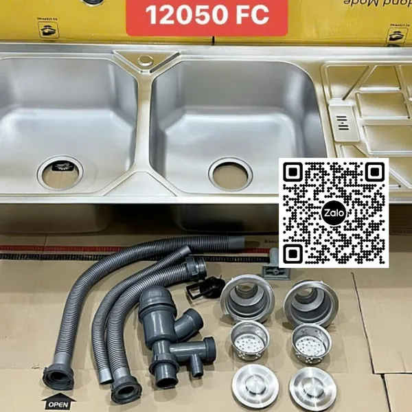 Chậu Rửa Chén Inox đôi 2 ngăn có cánh 10545