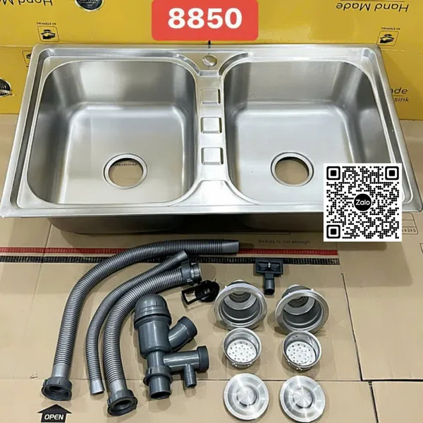 Chậu Rửa Chén Inox đôi 2 ngăn 9050