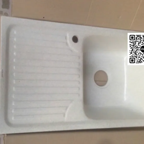 Chậu Rửa Chén Bằng Đá 1 ngăn màu trắng 8248