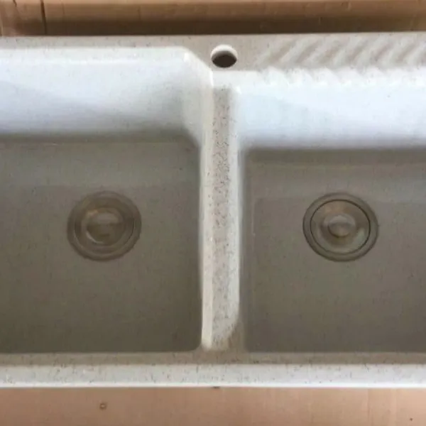 Chậu Rửa Chén Bằng Đá 2 ngăn màu đen - màu trắng