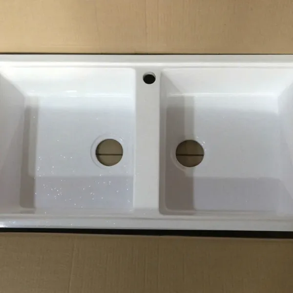 Chậu Rửa Chén Bằng Đá 2 ngăn màu đen - màu trắng 8648