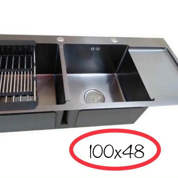 Chậu Rửa Chén Inox 304 đôi 2 ngăn cánh 10048