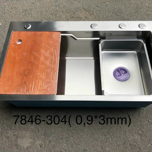Chậu Rửa Chén Inox 304 1 ngăn chữ nhật 7846