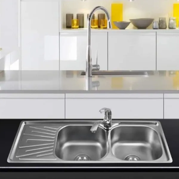 Chậu Rửa Chén Bằng Inox Giá Rẻ 2 ngăn có cánh