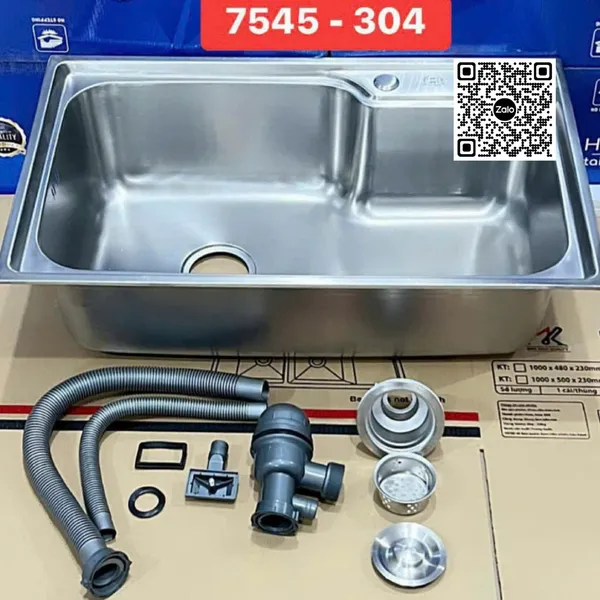 Chậu Rửa Chén Inox đơn 1 ngăn 7545
