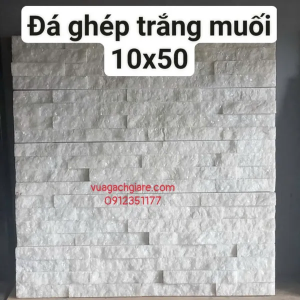 Đá Tự Nhiên 10x50 Ốp Lát Giá Rẻ Đá Ghép trắng muối