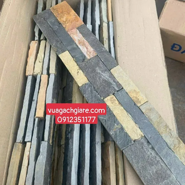 Đá Tự Nhiên 10x50 Ốp Lát Giá Rẻ Đá Ghép xám vàng