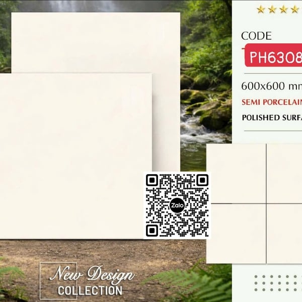 Gạch Bán Sứ 60x60 Ốp Lát Pancera kem vàng 6308