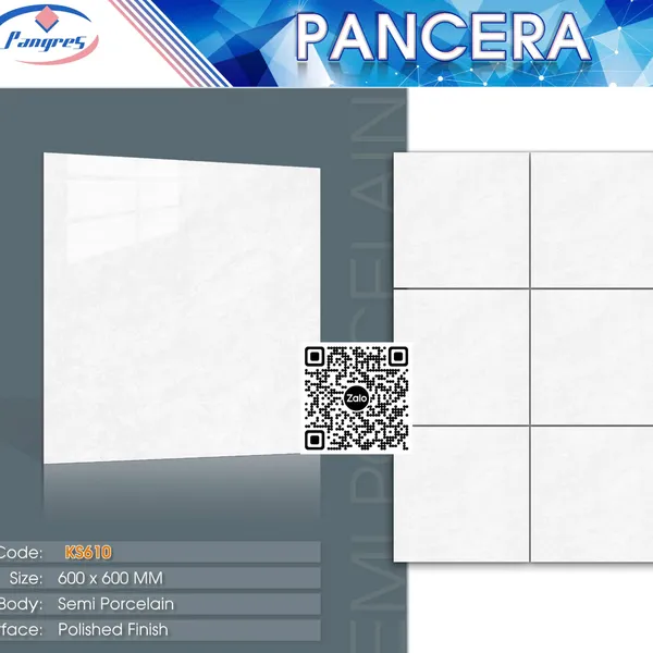 Gạch Bán Sứ 60x60 Ốp Lát Pancera xám vân đá KS610