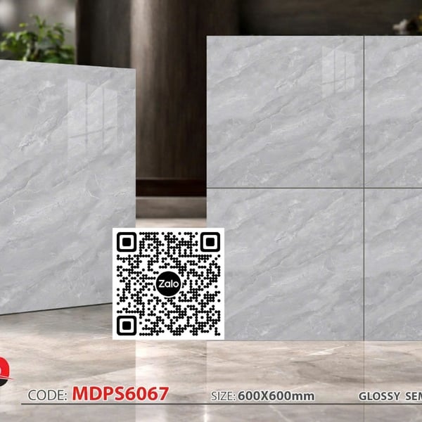 Gạch Bán Sứ 60x60 Ốp Lát xám vân đá MDPS6067