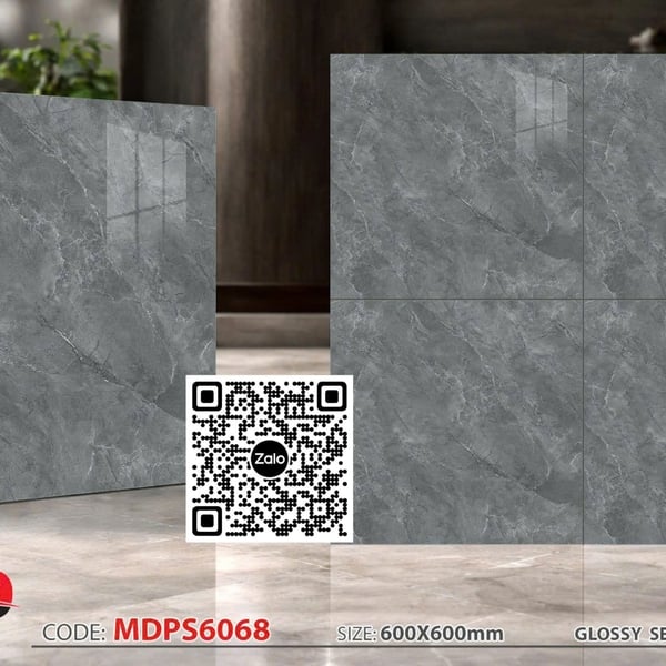 Gạch Bán Sứ 60x60 Ốp Lát xám vân đá MDPS6068