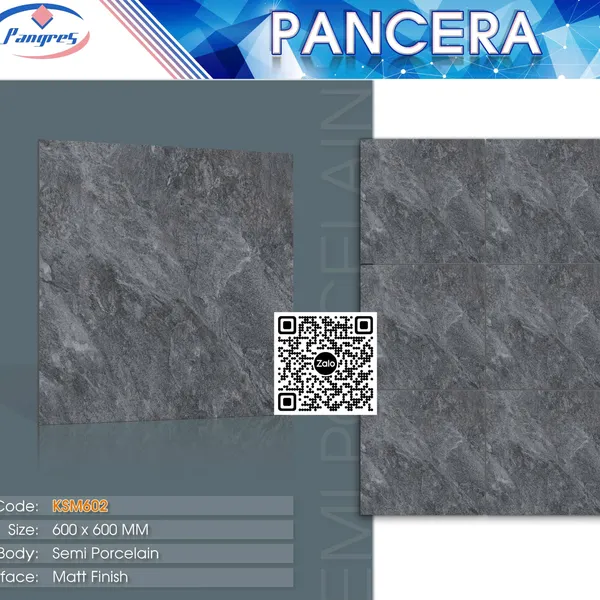 Gạch Bán Sứ Mờ 60x60 Ốp Lát Pancera vân đá KSM602