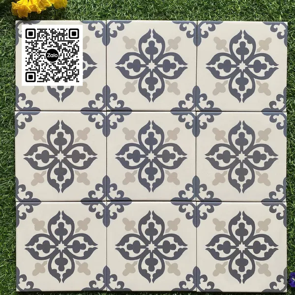 Gạch Bông 20x20 Ốp Lát Trang Trí Giá Rẻ trắng đen xám