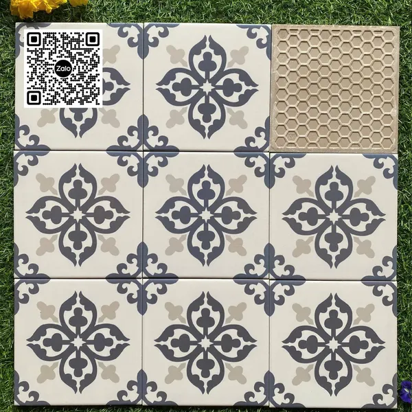 Gạch Bông 20x20 Ốp Lát Trang Trí Giá Rẻ trắng đen xám