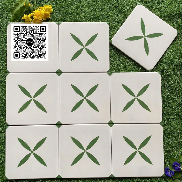 Gạch Bông 20x20 Ốp Lát Trang Trí Giá Rẻ trắng xanh