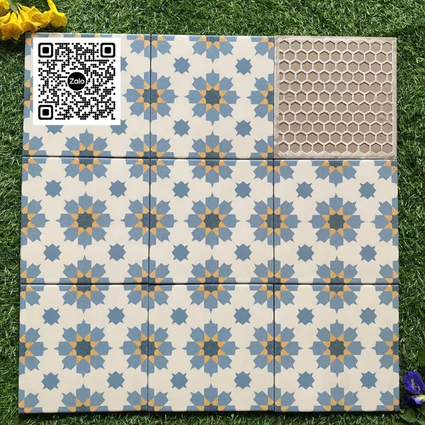 Gạch Bông 20x20 Ốp Lát Trang Trí Giá Rẻ xanh vàng