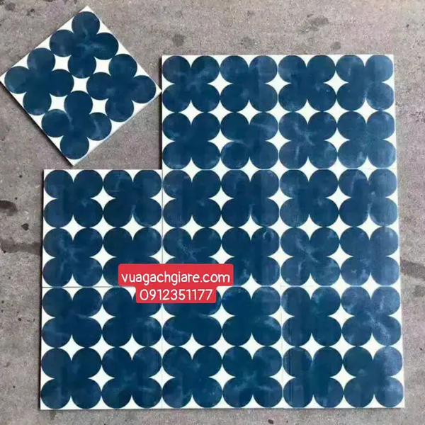 Gạch Bông 20x20 Ốp Lát Trang Trí Giá Rẻ bông hoa xanh dương