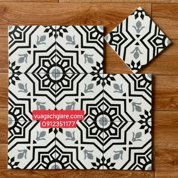 Gạch Bông 20x20 Ốp Lát Trang Trí Giá Rẻ đen xám