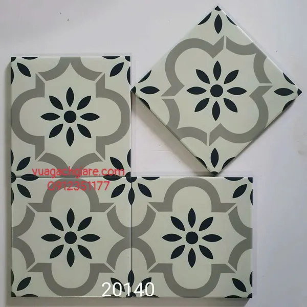 Gạch Bông 20x20 Ốp Lát Trang Trí Giá Rẻ lồng đèn trắng xám 20140