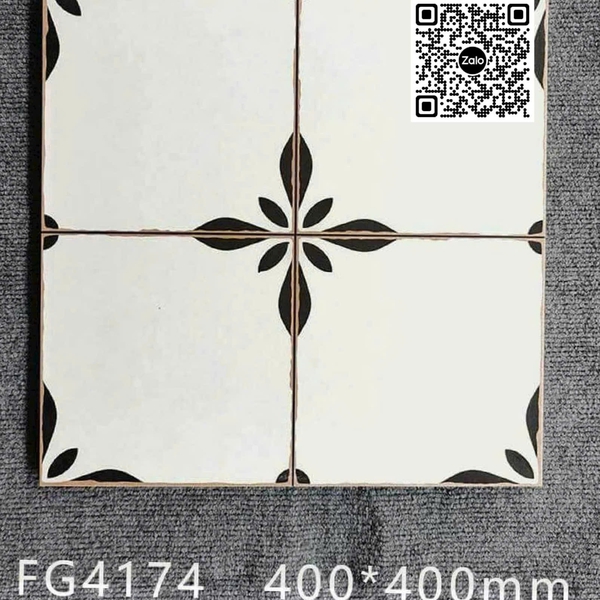 Gạch Bông 40x40 Ốp Lát Trang Trí trắng đen FG4174