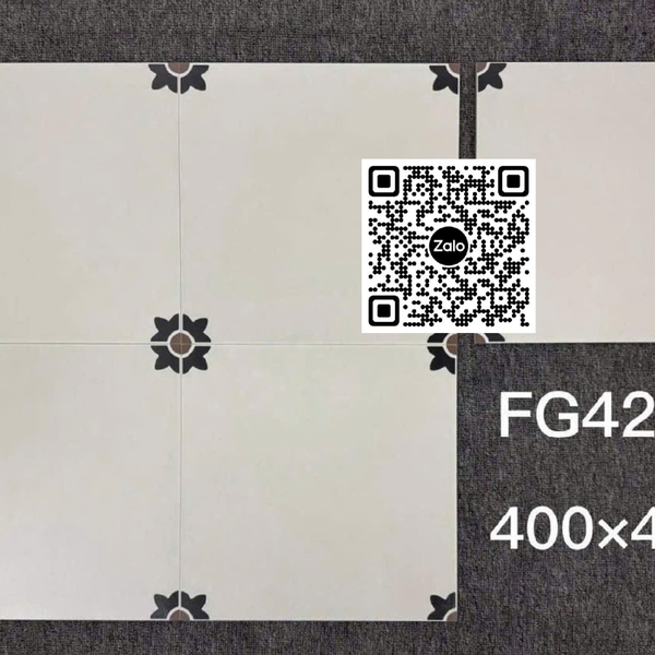 Gạch Bông 40x40 Ốp Lát Trang Trí trắng đen FG4262J