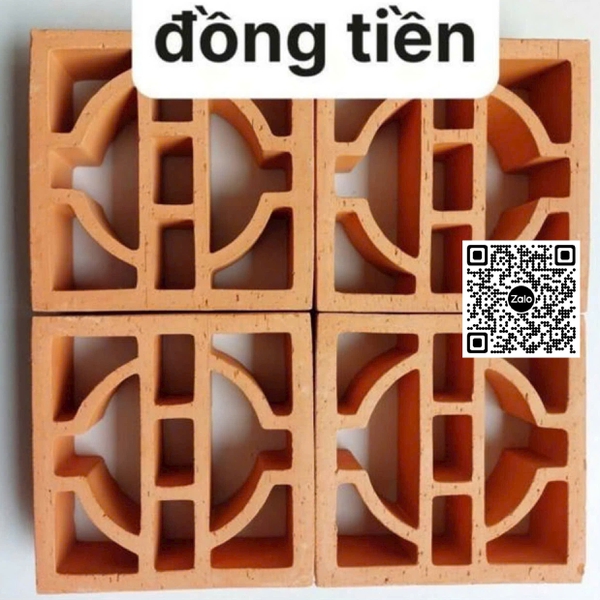 Gạch Bông Gió Đất Nung Trang Trí Giá Rẻ đồng tiền màu đỏ