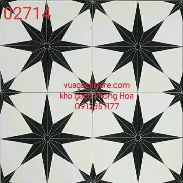 Gạch Bông Trang Trí 30x30 PRIME đen trắng 02728 - 02714