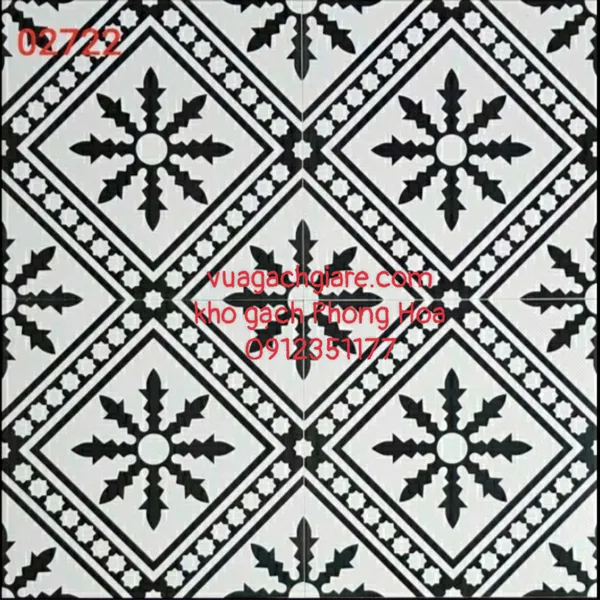 Gạch Bông Trang Trí 30x30 PRIME đen trắng 02722- 02721