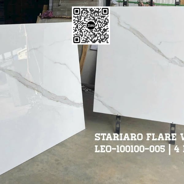 Gạch Đá 100x100 Ốp Lát Ấn Độ trắng vân khói 005