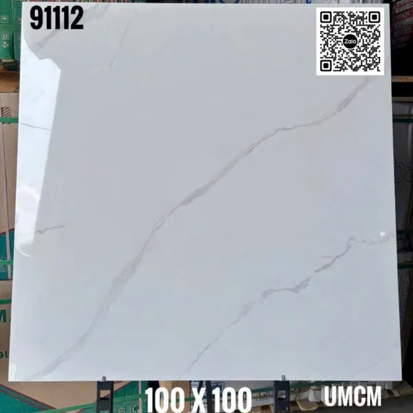 Gạch Đá 100x100 Ốp Lát trắng vân khói 91112