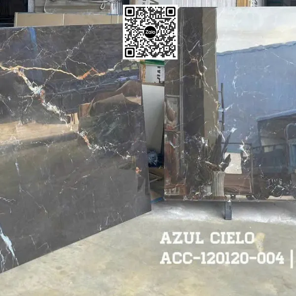 Gạch Đá 120x120 Ốp Lát Ấn Độ đen vân trắng 004