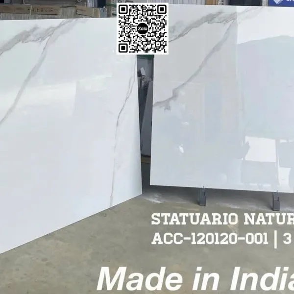 Gạch Đá 120x120 Ốp Lát Ấn Độ trắng vân khói 001