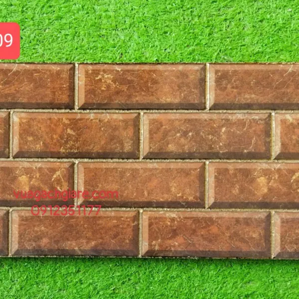 Gạch Khắc Kim 15x30 Cao Cấp nhũ vàng màu nâu 153009