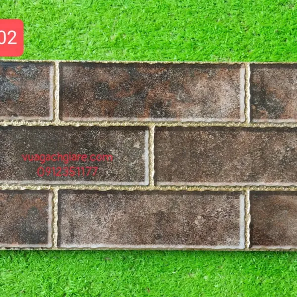 Gạch Khắc Kim 15x30 Cao Cấp nhũ bạc nâu đất 15302