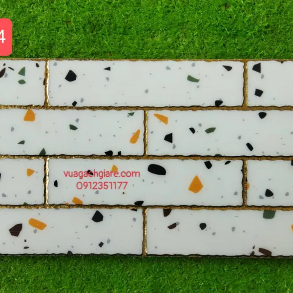 Gạch Khắc Kim 15x30 Cao Cấp nhũ vàng trắng terrazzo 15314