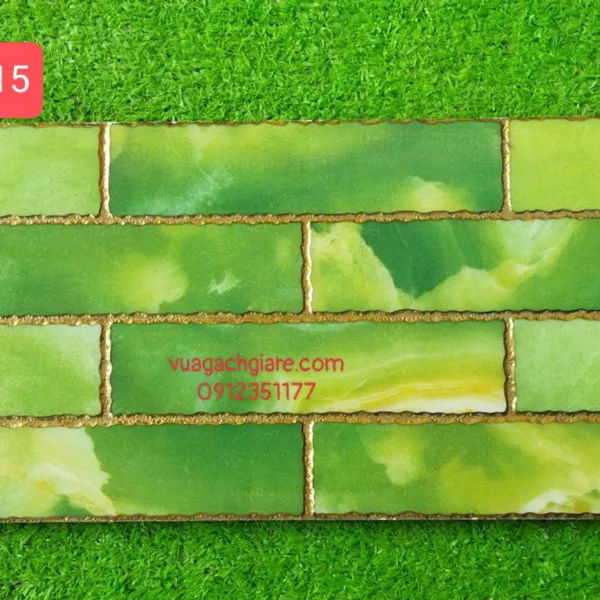 Gạch Khắc Kim 15x30 Cao Cấp nhũ vàng xanh lá cây 15315