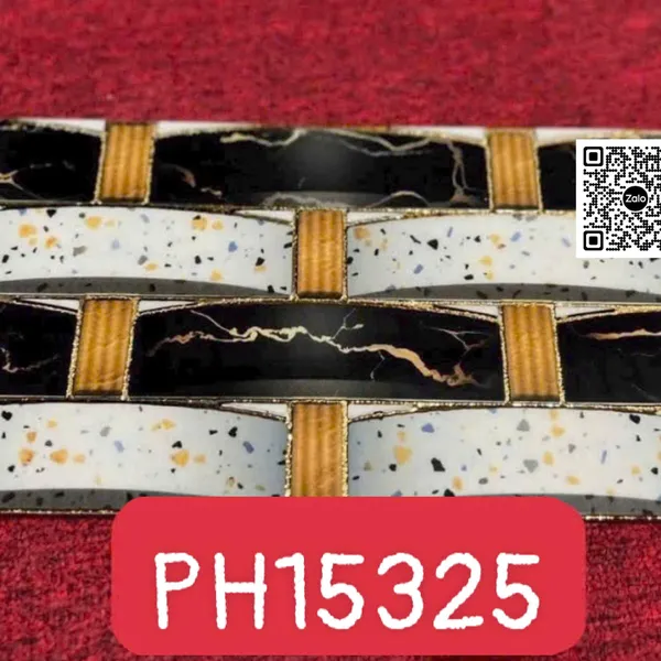 Gạch Khắc Kim 15x30 Cao Cấp nhũ bạc đen trắng 15325