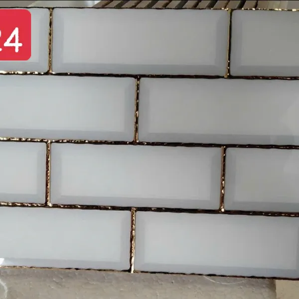 Gạch Khắc Kim 15x30 Cao Cấp nhũ vàng màu trắng 15324
