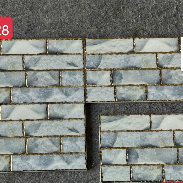 Gạch Khắc Kim 15x30 Cao Cấp nhũ vàng xám vân đá 15328