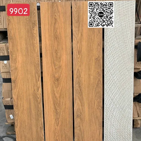 Gạch Đá Mờ Vân Gỗ - Gạch Giả Gỗ 20x100 Ốp Lát màu nâu vàng 9902