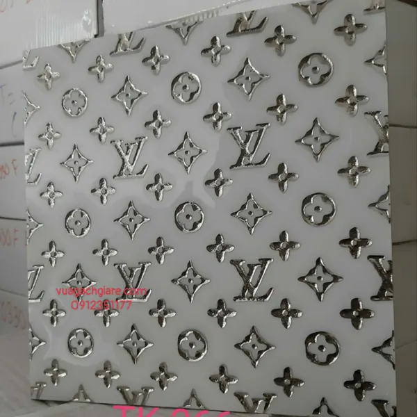 Gạch Khắc Kim 30x30 Cao Cấp nhũ bạc màu trắng TK266