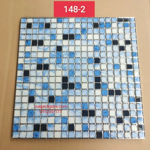 Gạch Khắc Kim 30x30 Cao Cấp nhũ bạc xanh trắng đen 148 - 2