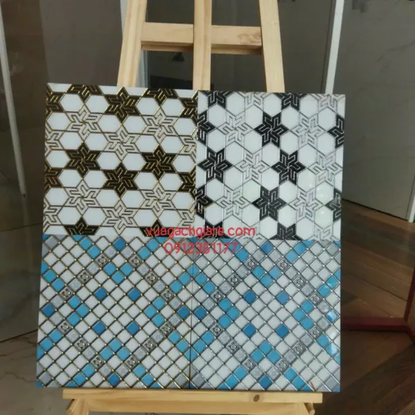 Gạch Khắc Kim 30x30 Cao Cấp nhũ vàng bạc xanh trắng đen