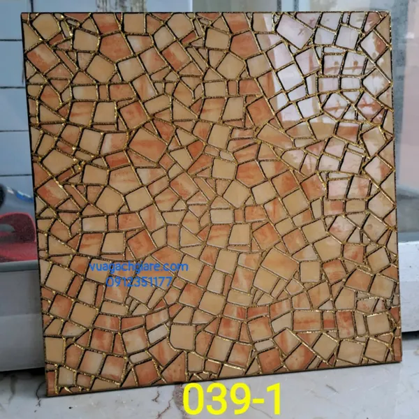 Gạch Khắc Kim 30x30 Cao Cấp nhũ vàng đá ghép 039 - 1