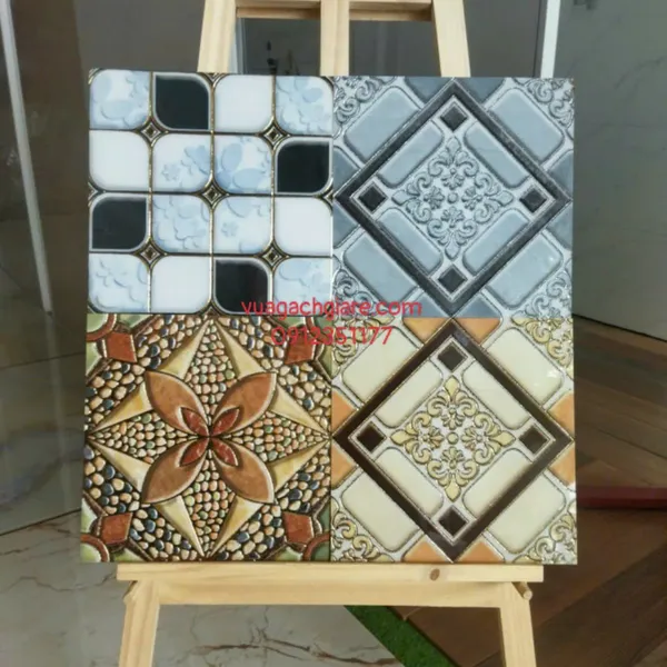 Gạch Khắc Kim 30x30 Cao Cấp nhũ vàng - bạc xám vàng