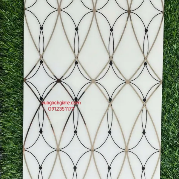 Gạch Khắc Kim 30x60 Cao Cấp nhũ bạc màu trắng 36619K
