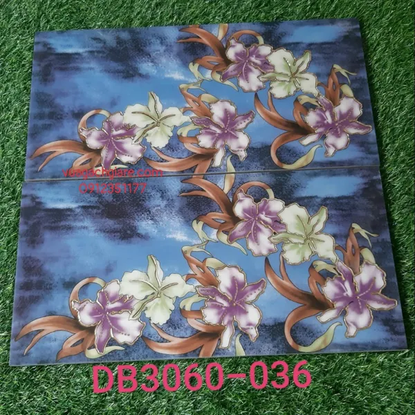 Gạch Khắc Kim 30x60 Cao Cấp nhũ vàng bông hoa DB3060 - 036
