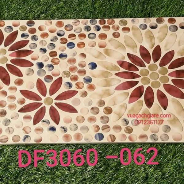 Gạch Khắc Kim 30x60 Cao Cấp nhũ vàng bông hoa DF3060 - 062